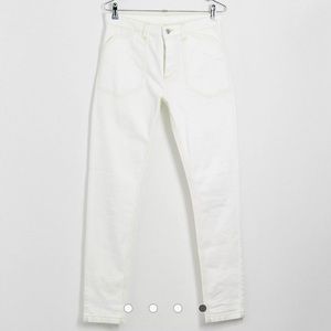 Heart & Dagger Skinny Jeans in White with Contrast Stitch